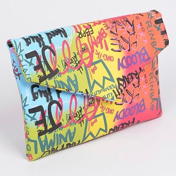 Graffiti Clutch Handbag - Picture 4 of 6